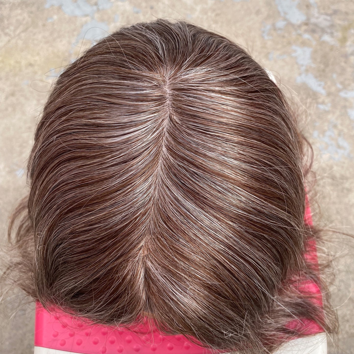 customized human hair system for men grey hair toupee men wig suncolor hair