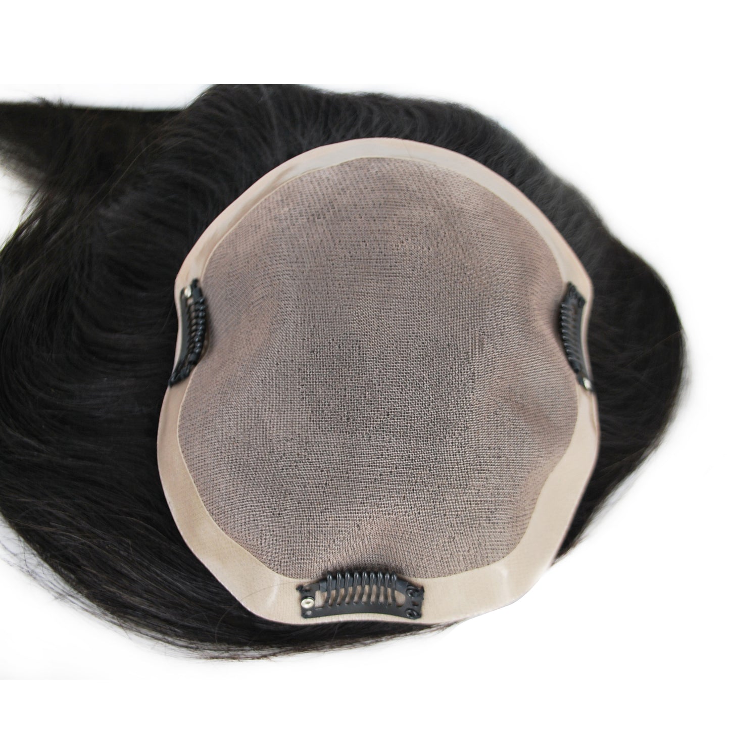 Women Hair Topper 6X6" Human Natural Hairpiece Woman Hair Prosthesis Mono With PU Around Wigs With Clips Straight Hair Replacement