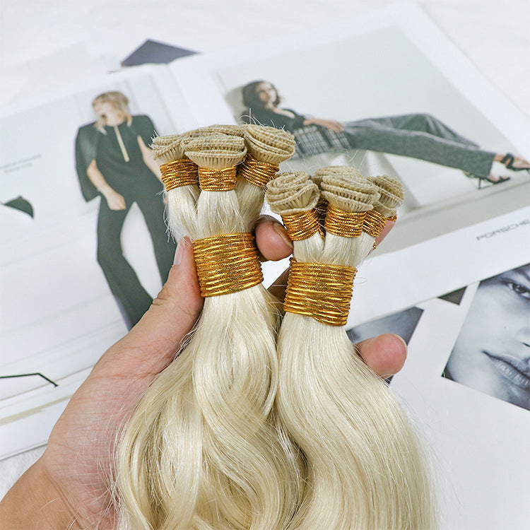 Invisible Hand Tied Extension Human Hair Weft Sew For White Woman 100% Human Hair Straight Hair Bundle