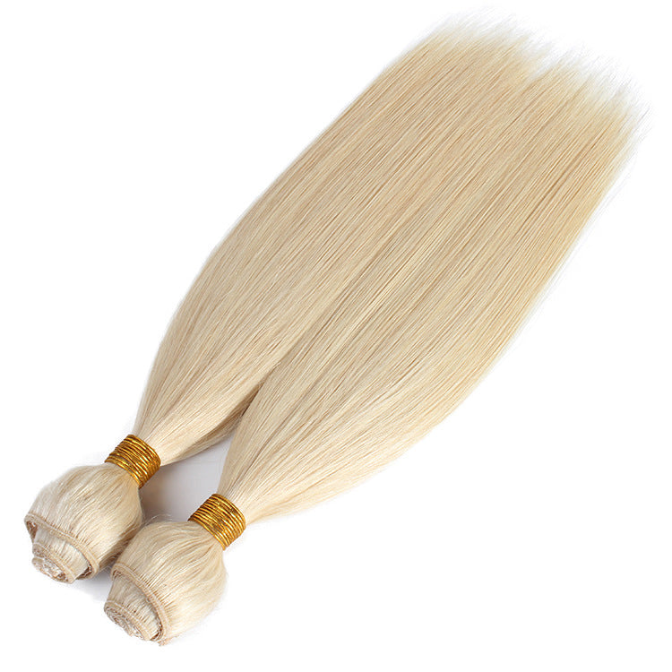 Fish Line Human Hair Extensions Invisible Wire Blonde Hair