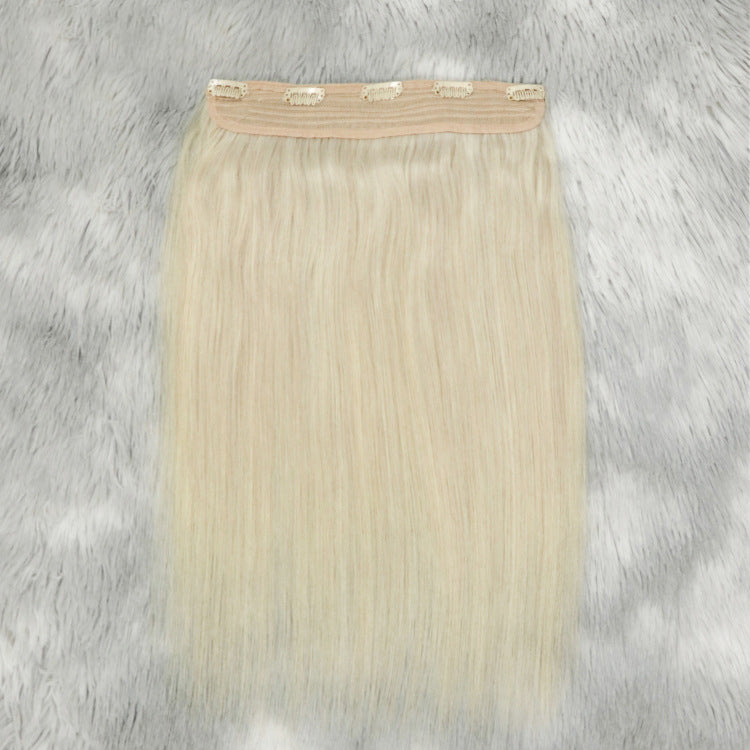 Fish Line Human Hair Extensions Invisible Wire Blonde Hair