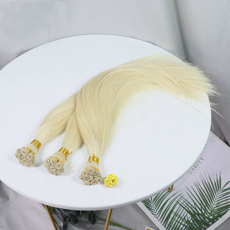 Invisible Hand Tied Extension Human Hair Weft Sew For White Woman 100% Human Hair Straight Hair Bundle