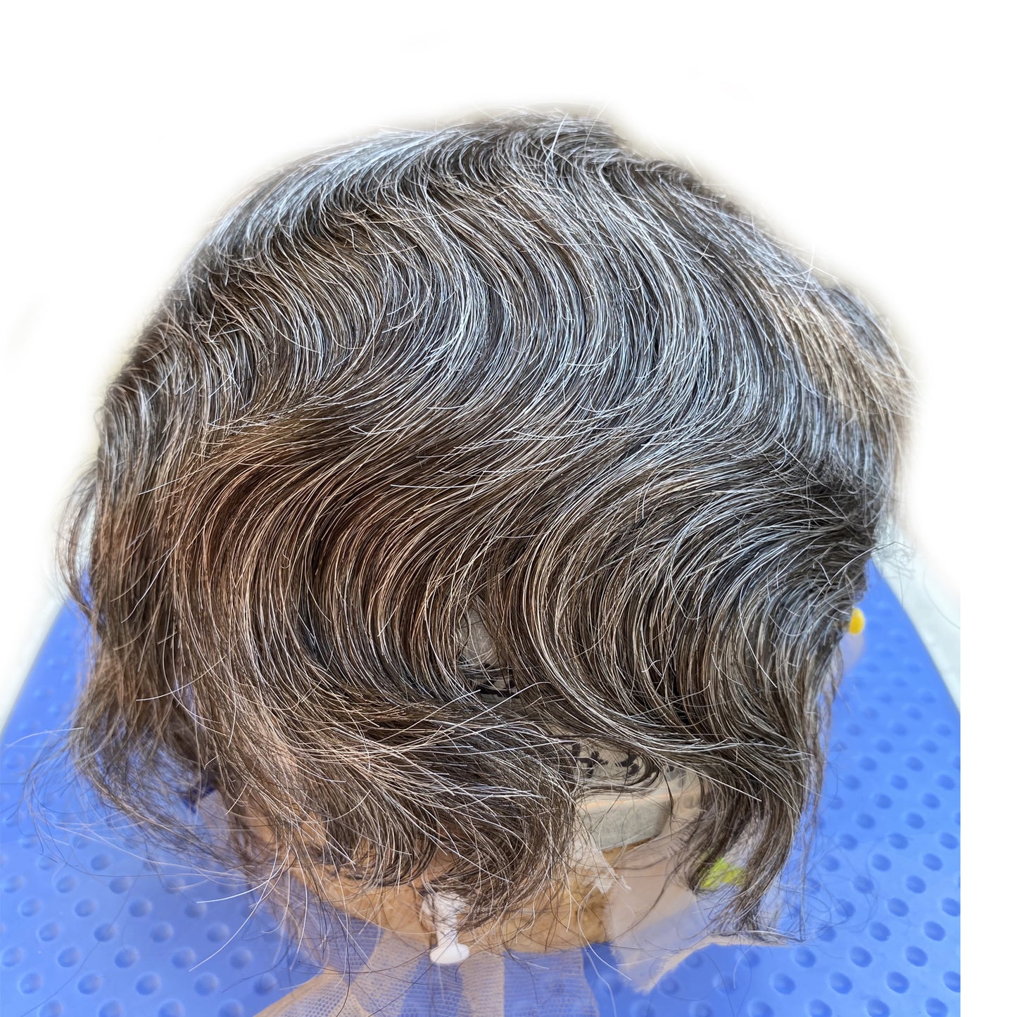 Customize toupee for men wave hair system with natural hairline
