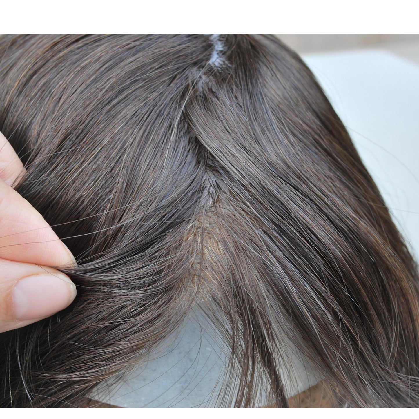 Silk base human hair sysmen for men customize toupee wig