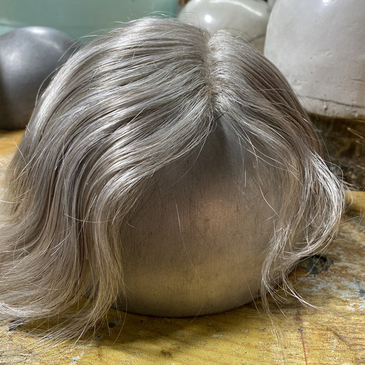 customize toupee for men side part human hair system grey hair piece