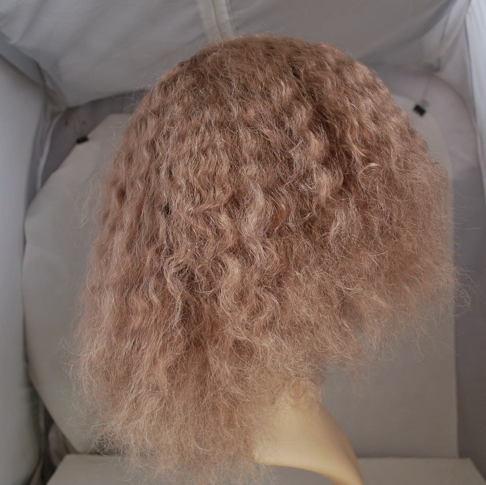 customized full wig all PU injection human hair wigs for women skin base suncolor hair