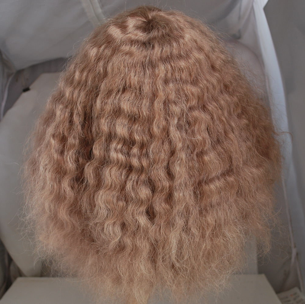 customized full wig all PU injection human hair wigs for women skin base suncolor hair
