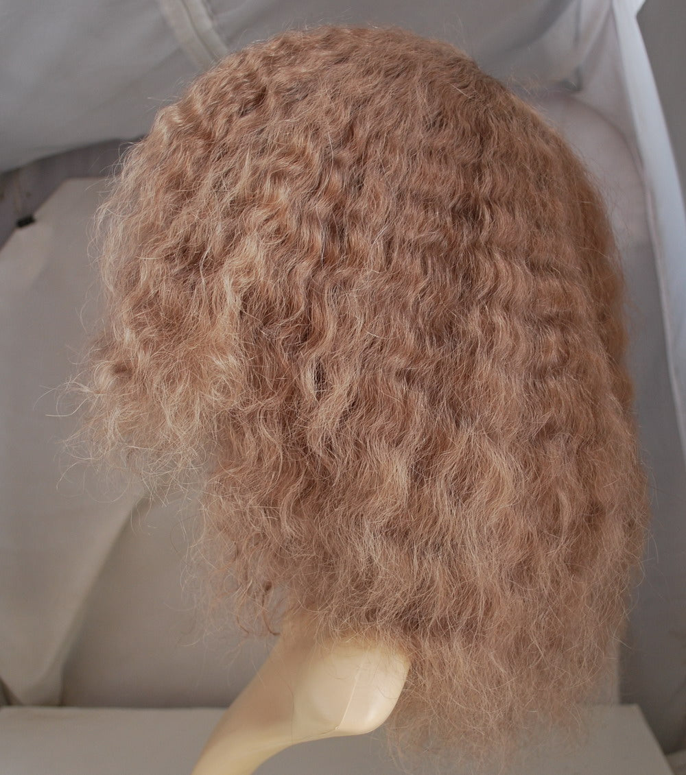 customized full wig all PU injection human hair wigs for women skin base suncolor hair