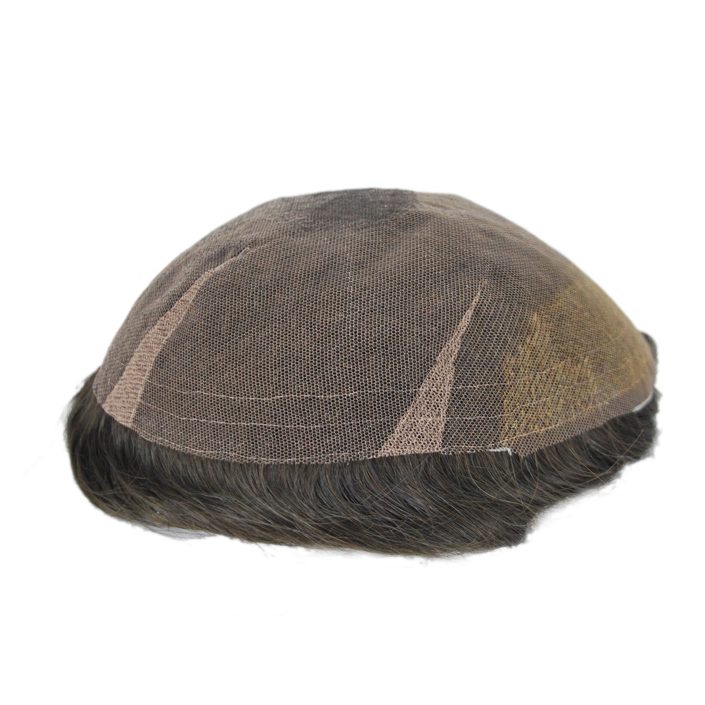 Full Swiss Lace Hairpiece for Men Front Bleached Knots Mens Hair System Hair Replacement Natural Hairline Dark Brown