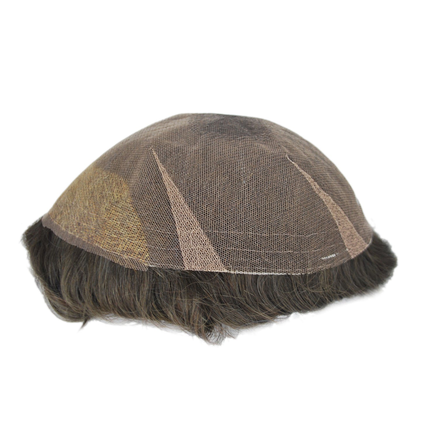 Men Toupee Hairpieces Undetectable Full Swiss Lace System Bleached Knot Ash brown Human Hair Men Replacement System