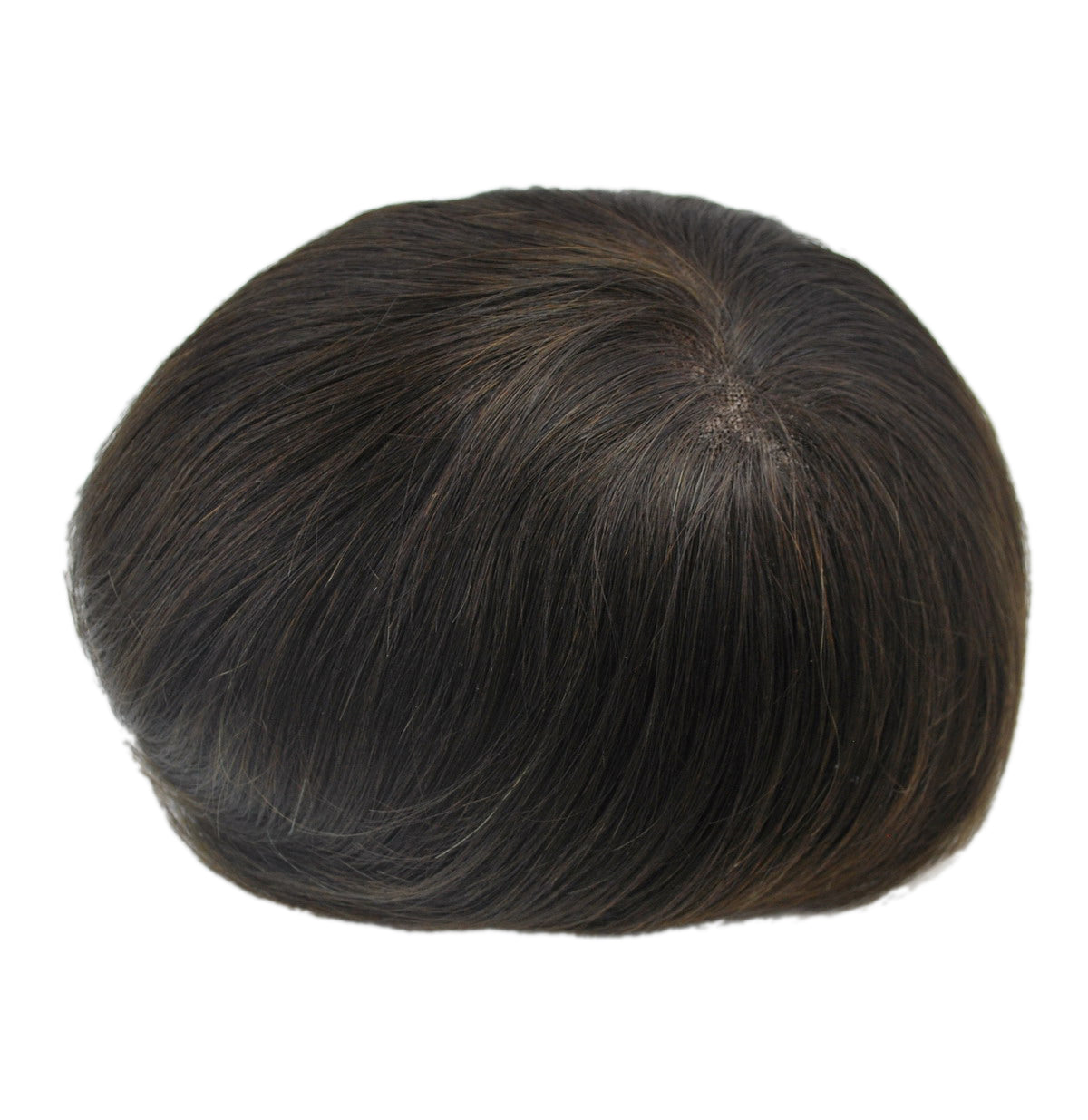 human hair stock toupee dark brown 10x7.5“ prosthesis for men French lace with PU around