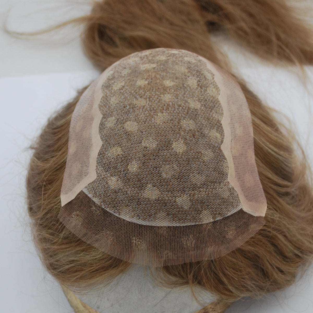customized topper for women French lace with PU back and sides women wig highlight color