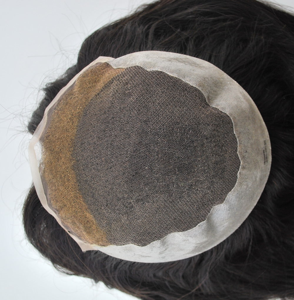 black topper for women 100% human hair French lace with PU back and sides suncolor hair