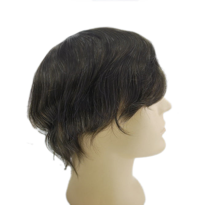 Ash Brown #310 Toupee With Grey Hair Hair System For Men Lace With PU Hair Replacement