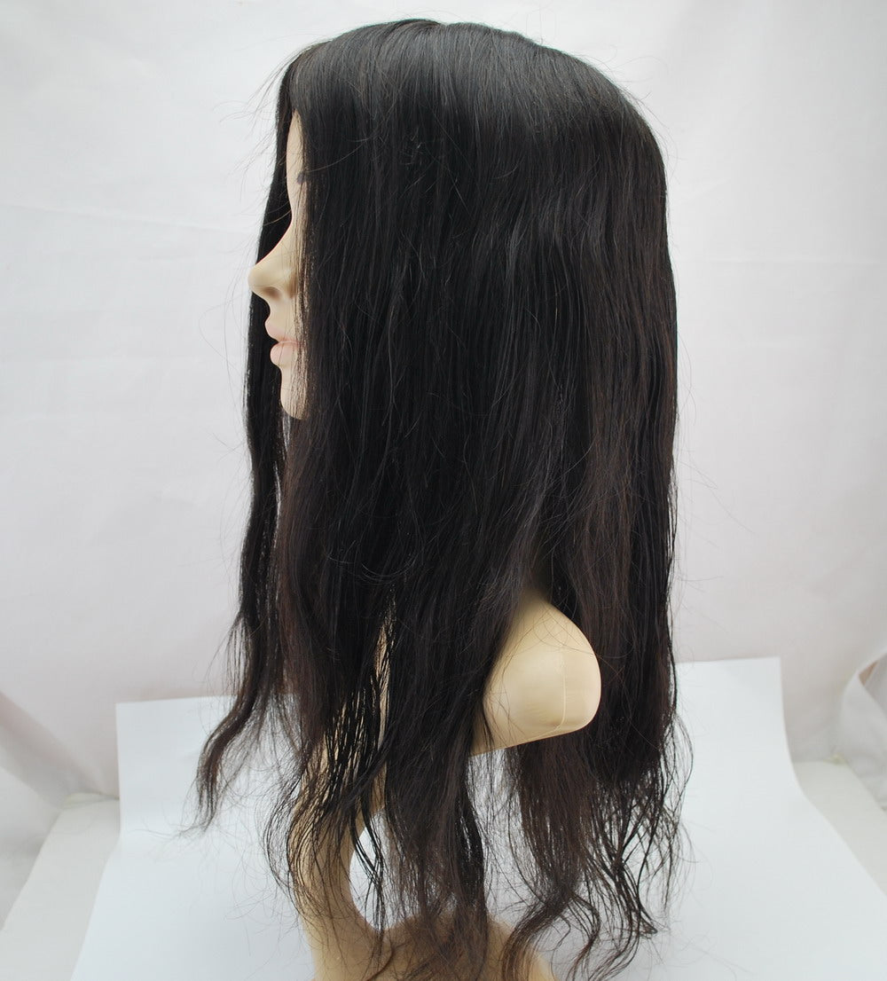 black topper for women 100% human hair French lace with PU back and sides suncolor hair