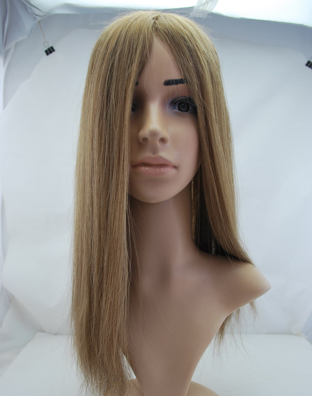 customized topper for women mono and 1/4" integration with PU around women wig