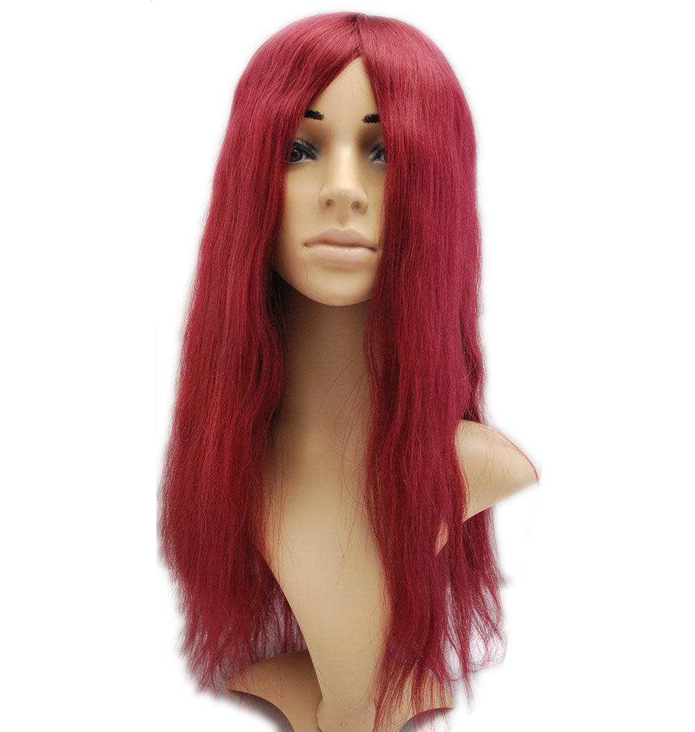 Red human hair topper for women welded mono with ribbon around wig for women
