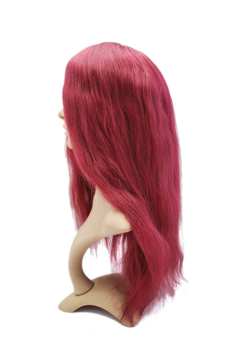 Red human hair topper for women welded mono with ribbon around wig for women
