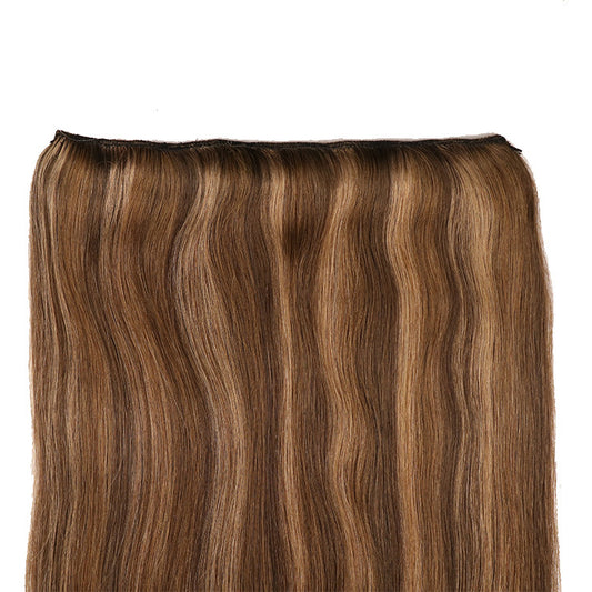 Fish Line Human Hair Extensions Invisible Wire Highlight Ombre