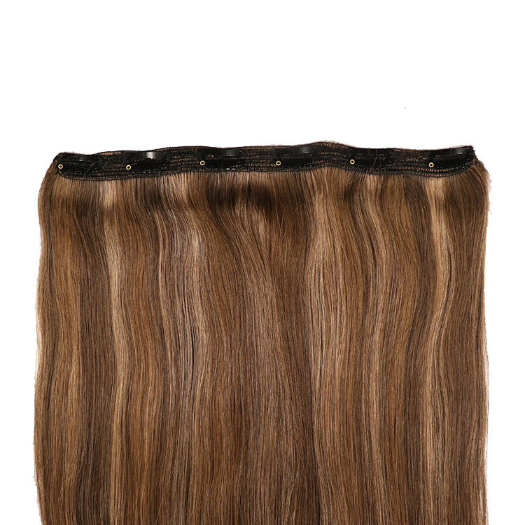 Fish Line Human Hair Extensions Invisible Wire Highlight Ombre