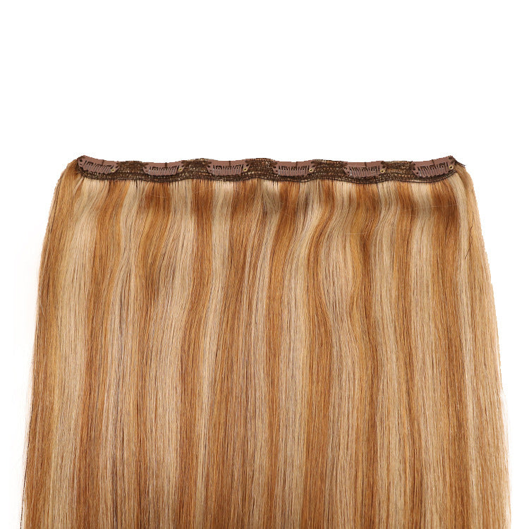 Fish Line Human Hair Extensions Invisible Wire Highlight Ombre