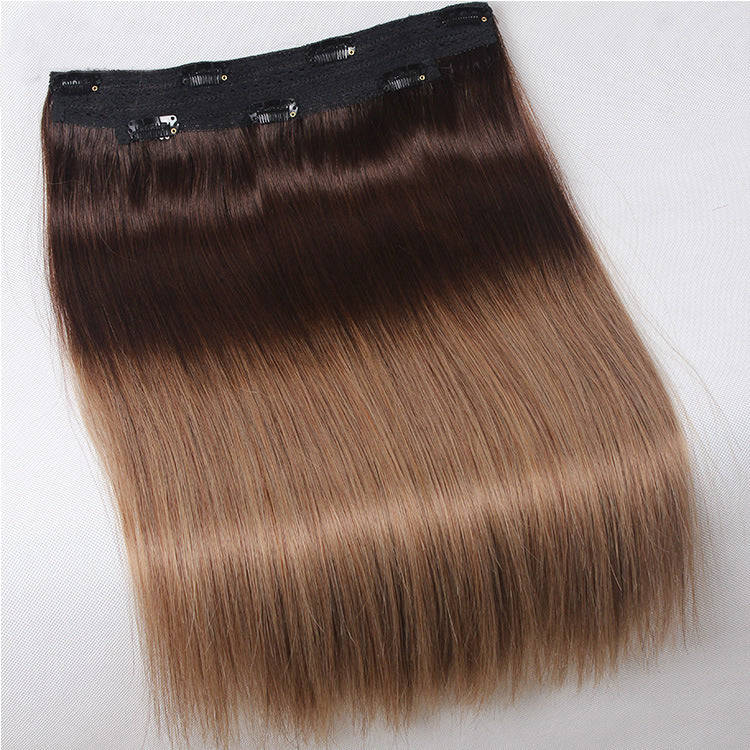 Fish Line Human Hair Extensions Invisible Wire Highlight Ombre