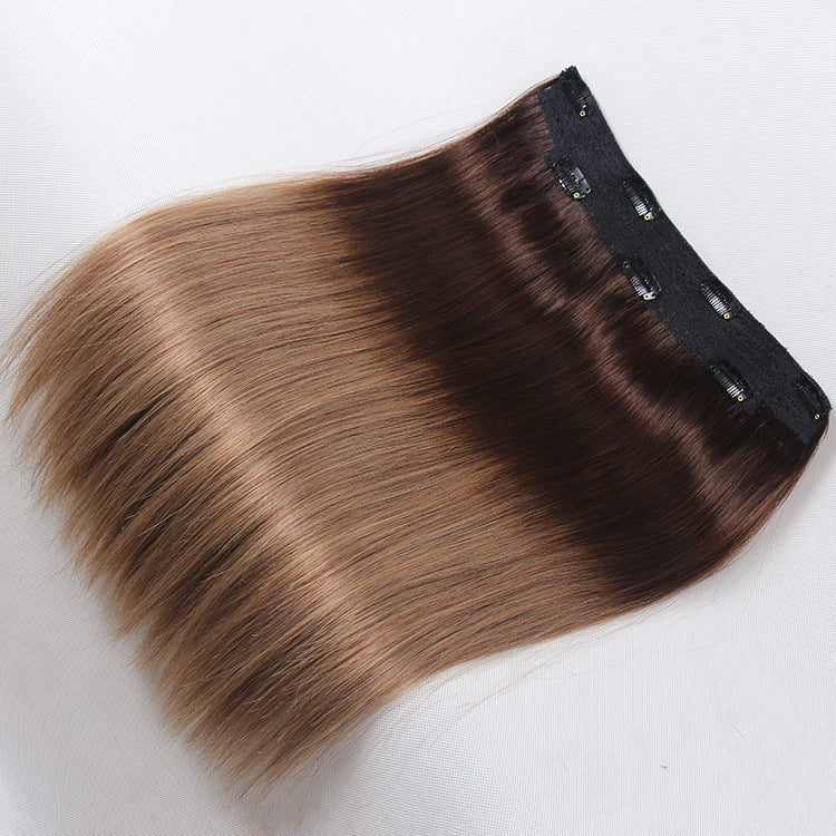 Fish Line Human Hair Extensions Invisible Wire Highlight Ombre