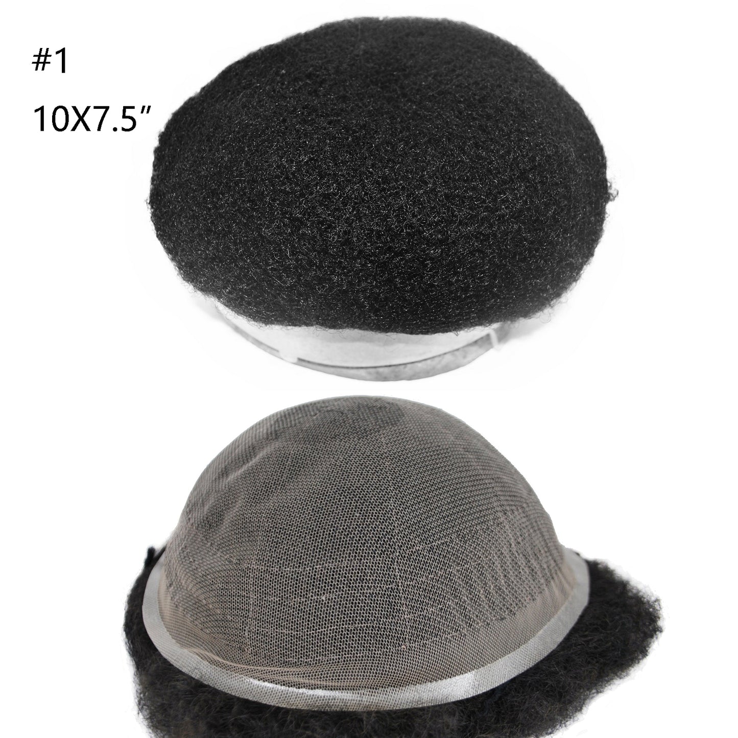 Stock human hair 10*8" afro toupee for black men full french lace afro curly hair system