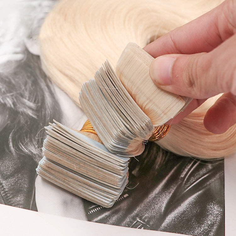 blonde tape hair extensions