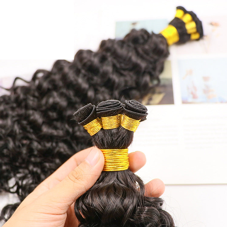 Deep Curly Hand Tied Weft 100% Human Hair Seamless Invisible Extension