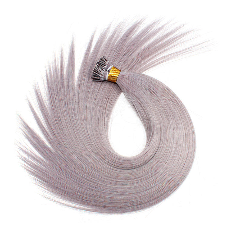 Straight I Tip Hair Extensions Human Hair black brown blonde grey