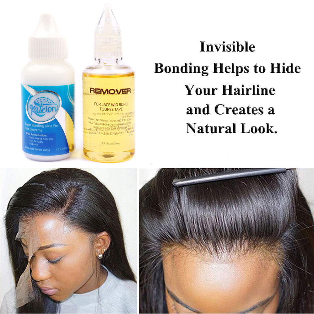 Waterproof Wig Glue For Lace Front Wig 38ml Hair Glue + 30ml Remover For Hair System Super Bonding Adhesive Lace Glue