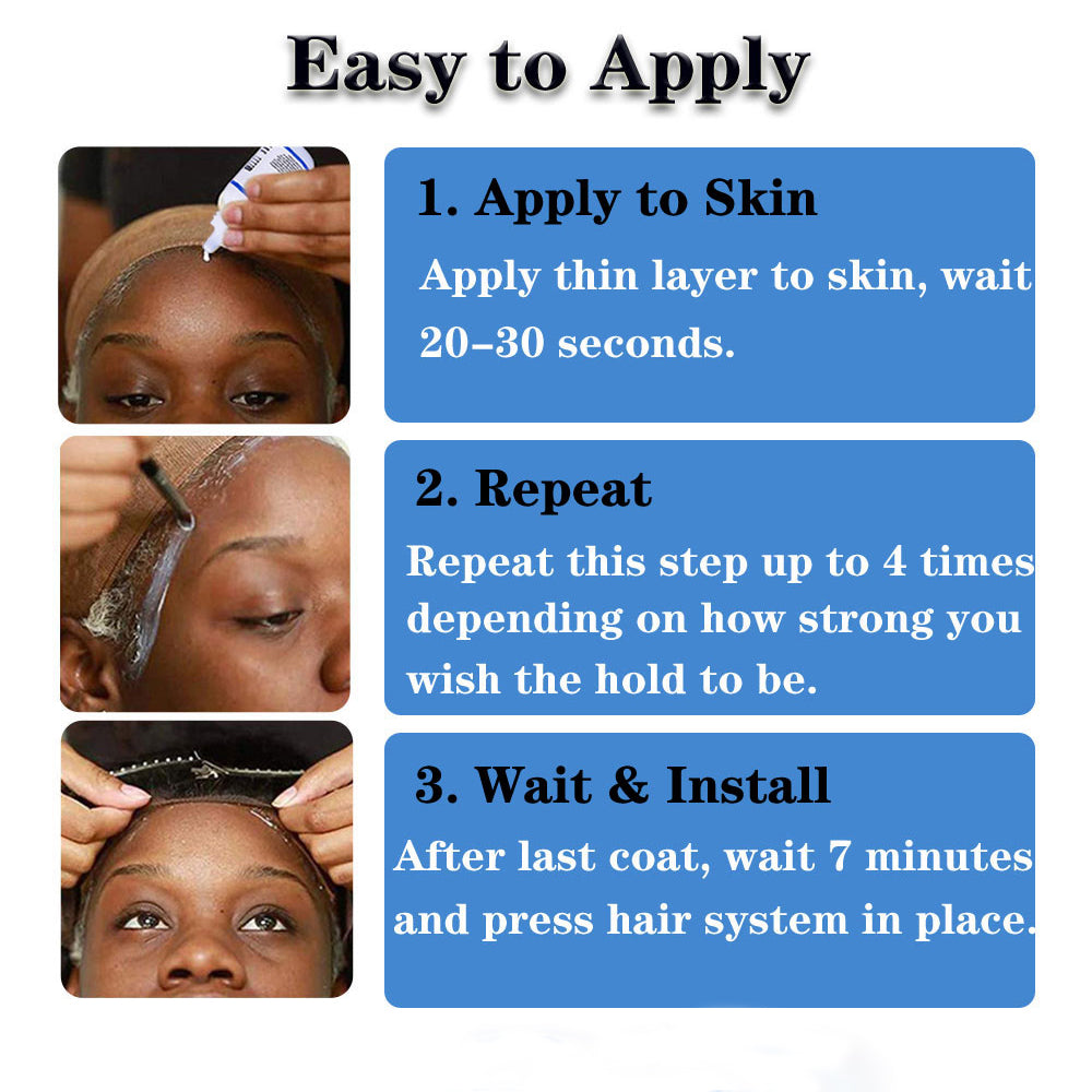 Waterproof Wig Glue For Lace Front Wig 38ml Hair Glue + 30ml Remover For Hair System Super Bonding Adhesive Lace Glue