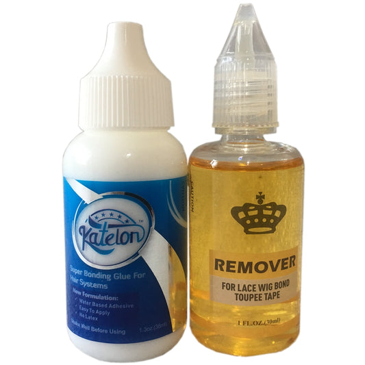 Waterproof Wig Glue For Lace Front Wig 38ml Hair Glue + 30ml Remover For Hair System Super Bonding Adhesive Lace Glue