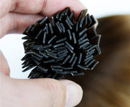 Flat Tip Hair Extensions Human Hair Fushion Remy Hair 18" 100 Strands/Pack Natural Straight Black Hair Extensions Invisible