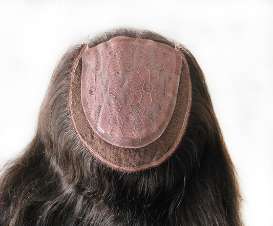 Customized silk base topper for women straight natural black color 100% human hair women wig