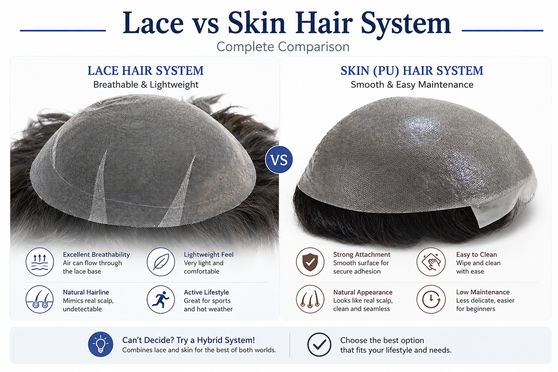 Lace vs Skin Hair System: Complete Comparison