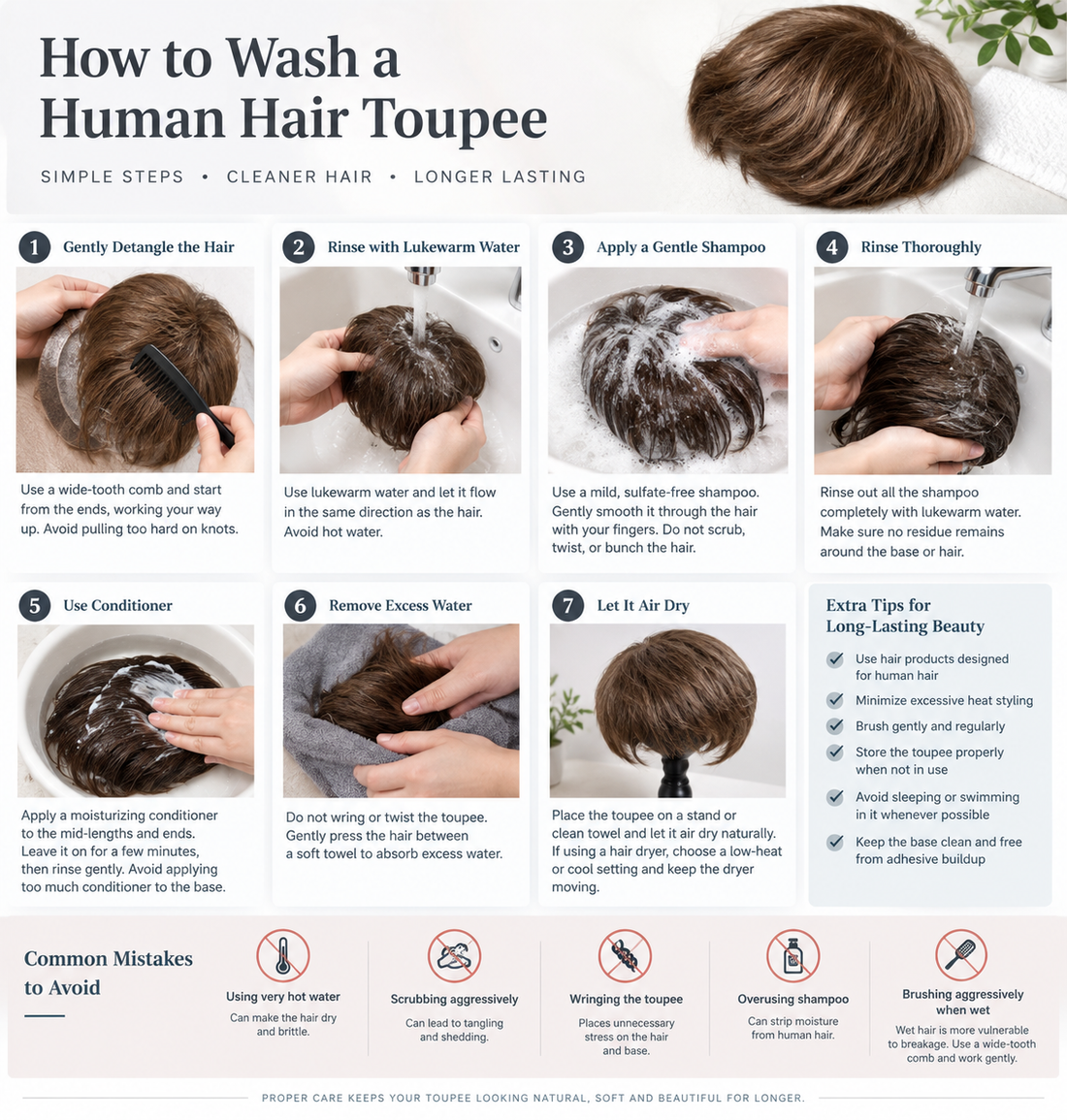 How to Wash a Human Hair Toupee: A Complete Care Guide