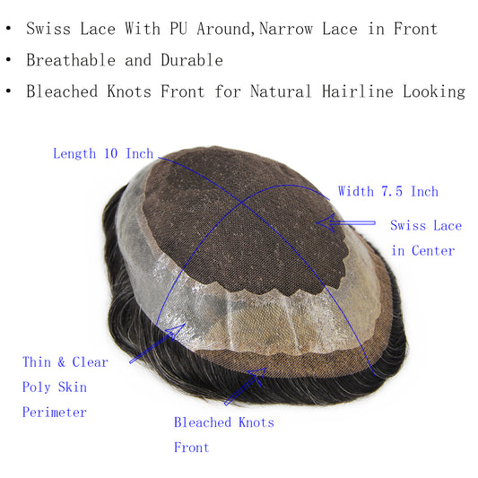 Why choose Lace with PU base toupee for men