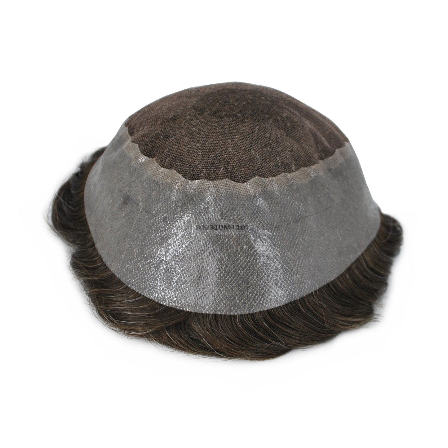 Swiss lace with PU Back and Sides Ash Brown #320 Toupee Grey Mixed Durable Lace Hair System