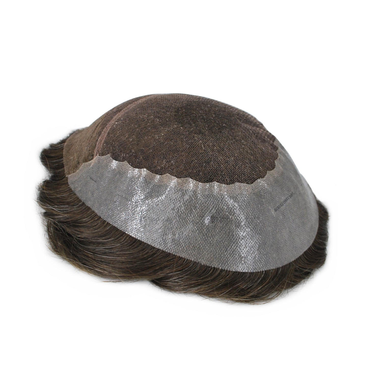 Swiss lace with PU Back and Sides Ash Brown #320 Toupee Grey Mixed Durable Lace Hair System