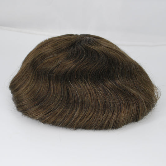 Clearance men piece wig #3 ash brown all french lace hair system for men hair mesh hair system