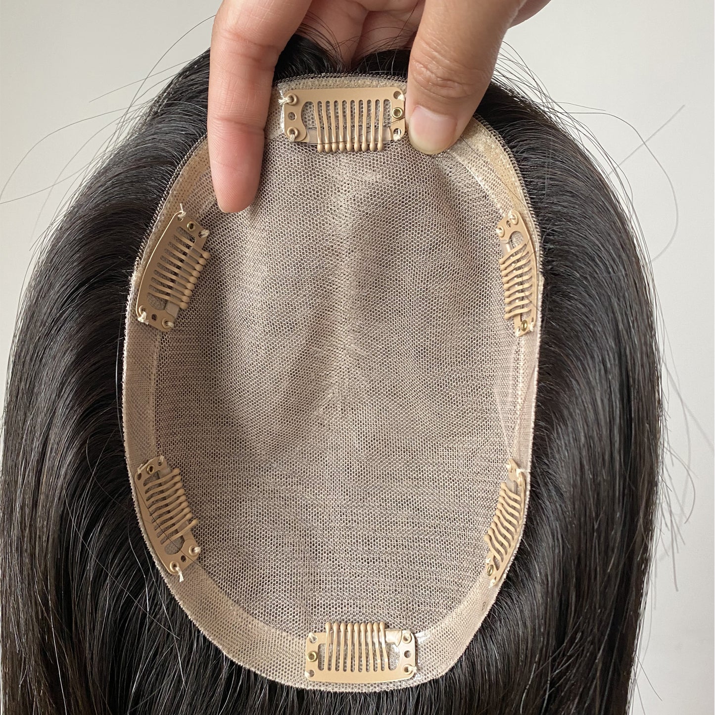 6x7 silk base 100% human hair topper wig for women straight hair topper