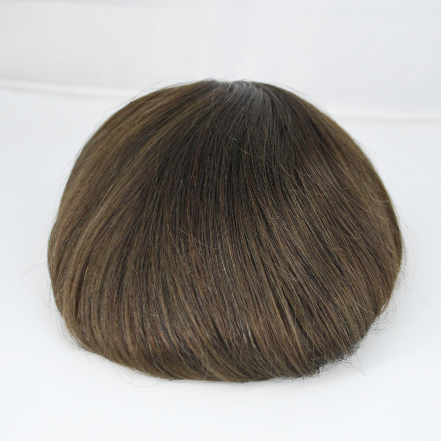 Clearance dark brown toupee thin PU knotted human hair system for men 10x7.5"