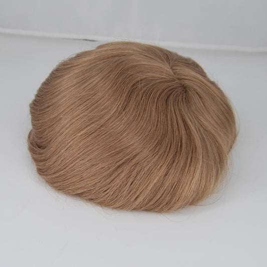 Clearance toupee #17 light blonde French lace with PU back and sides 10x7.5" human hair system