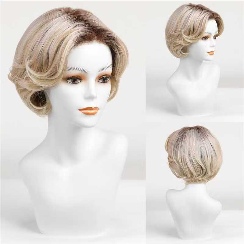Mono Top Wig Heat Resistance Fiber Fashion Wig for Daily Use