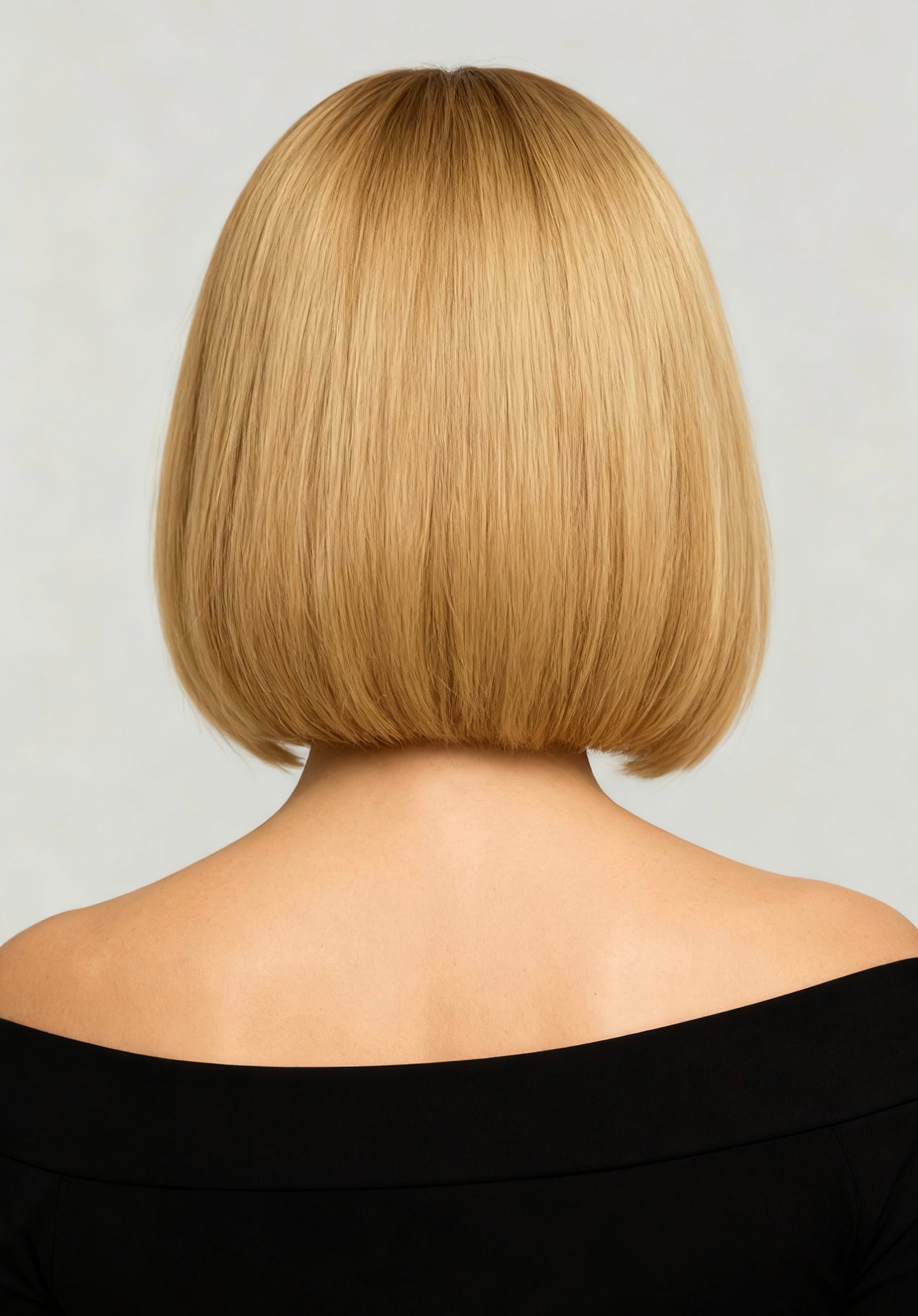 Synthetic Straight Bob Wig – Mono Top, Short Layered Cut (Blonde)