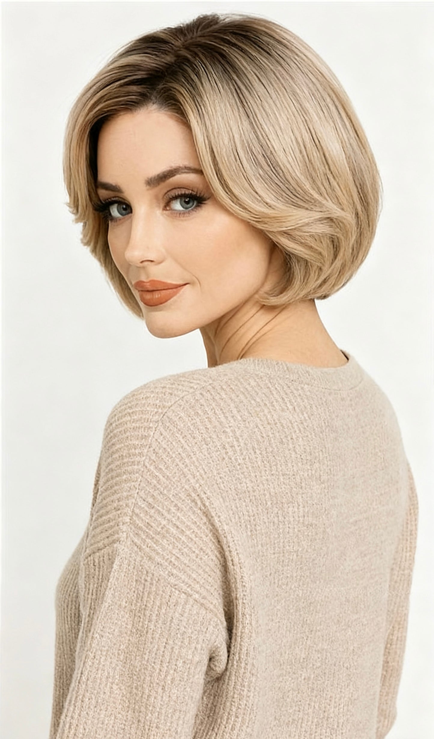 Mono Top Wig Heat Resistance Fiber Fashion Wig for Daily Use