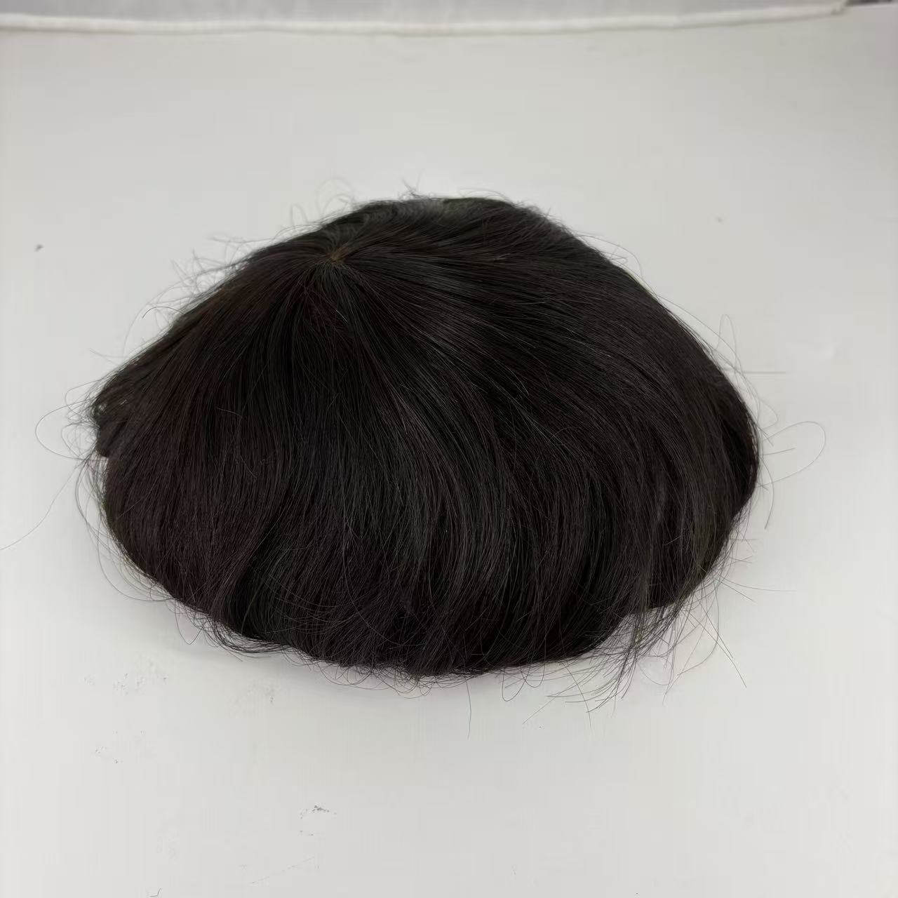 Clearance #1B Natural Black hair system for men all French lace 8.5x7.5" hair system for men