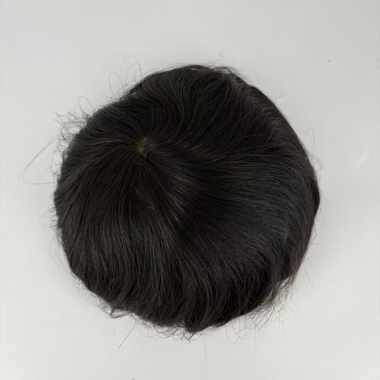 Clearance #1B Natural Black hair system for men all French lace 8.5x7.5" hair system for men